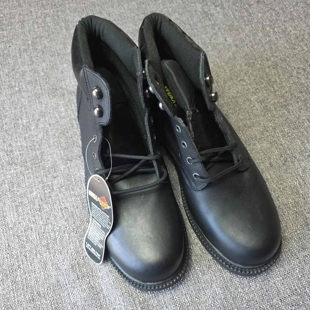Keuka Cafe Sure Grip Safety Toe Work Boots Mens size 10 Black